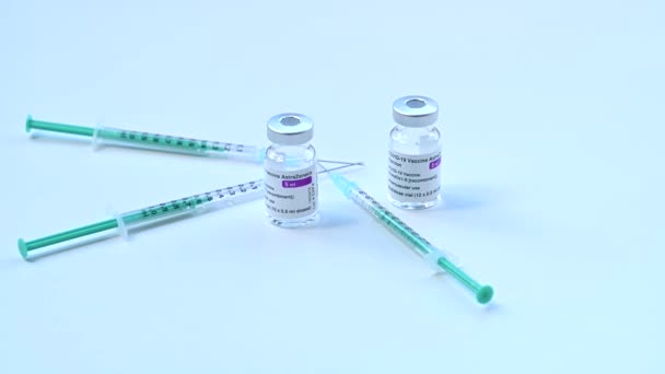 Вакцина Вакциной Covid Вакцина Astrazeneca — стоковое видео