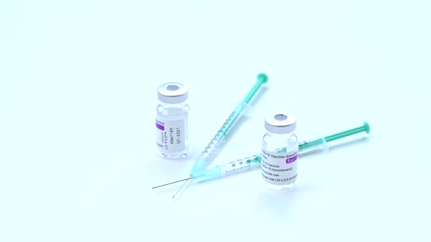 Boîte Vaccins Avec Vaccin Covid Vaccin Astrazeneca — Video