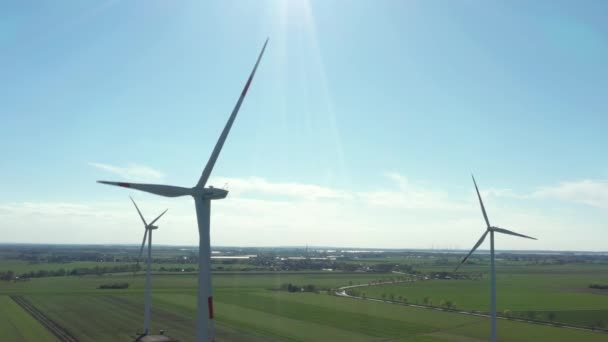 Rwe Wind Onshore Wind Turbine Uitbreiding Aan Duitse Noordzeekust — Stockvideo