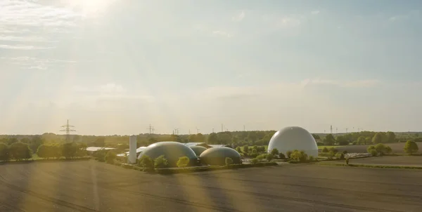 Usine Biogaz Point Vue Air Prise Avec Drone — Photo