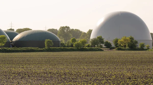 Centrale Biogaz Pour Production Électricité Énergie — Photo