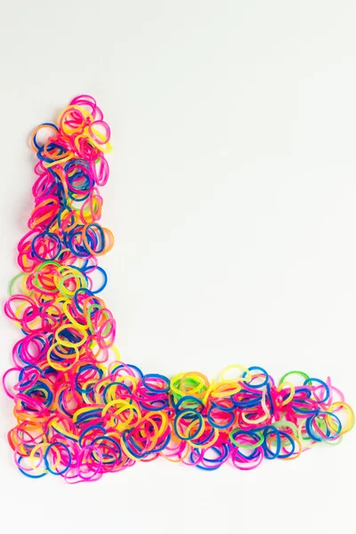 Loom rubber band Letter — Stock Photo, Image