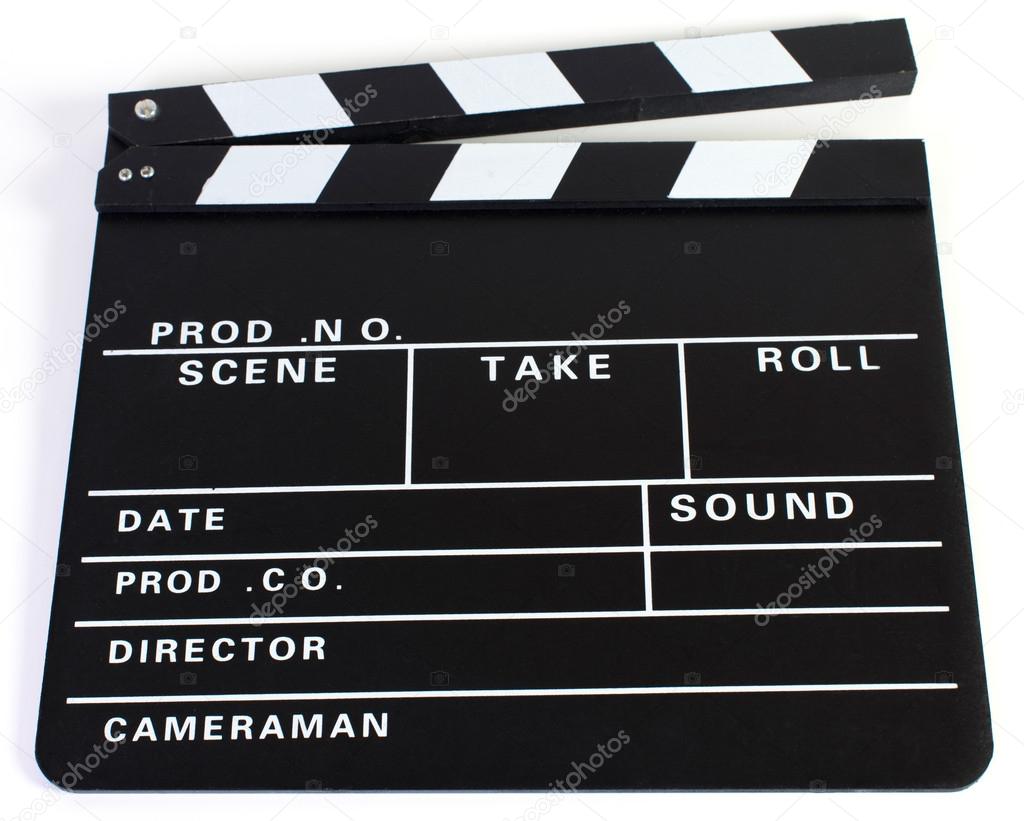 Clapperboard as Cut on White Background