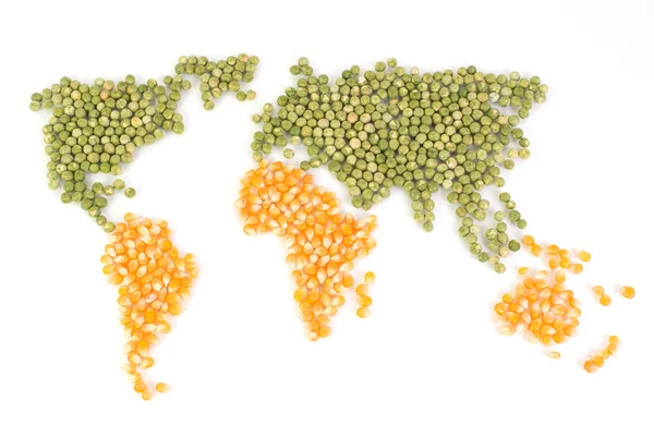 Mapa świata z żywności jako cięcia — Zdjęcie stockowe