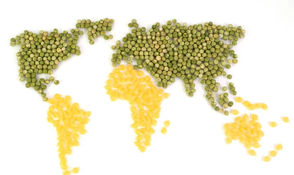 Mapa świata z żywności jako cięcia — Zdjęcie stockowe