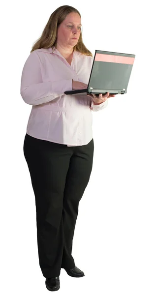 Bilgisayarla çalışan iş kadını — Stok fotoğraf