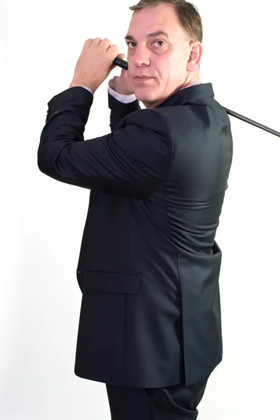 Affärsman spelar golf — Stockfoto