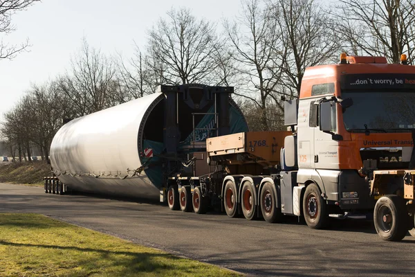 Heavy transport Wind turbine transportation — Stock Photo, Image