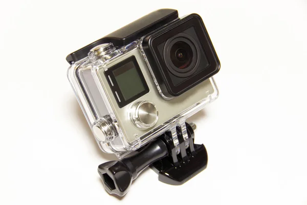 GoPro kamera hjälte 4Pinneberg, Německo - 18.06.2015: gopro kamery hrdina 4 izolovaných na bílém pozadí v pinneberg, Německo 18.06.2015 — Stockfoto