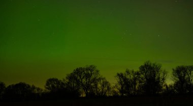 Kuzey Almanya 'da gökyüzünde kuzey ışıkları - Holstein