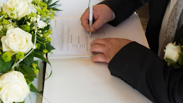 Signatur för äktenskap — Stockfoto