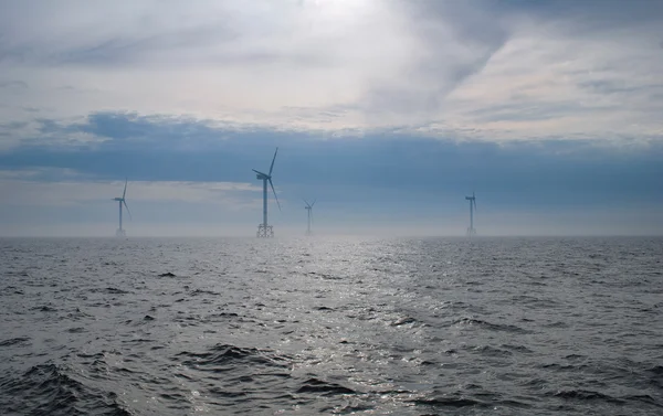 Wind farm offshore energy construction — Stock Photo, Image