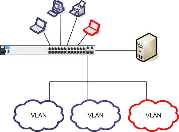 Diagrama de red Ilustración —  Fotos de Stock