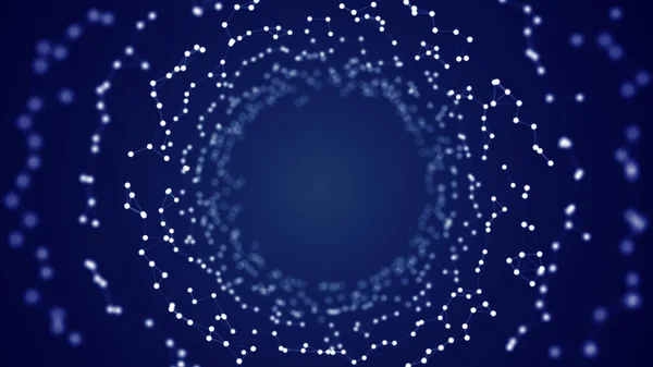 3d renderelés absztrakt plexus digitális kék színű hullámok áramló kis részecskék. — Stock Fotó