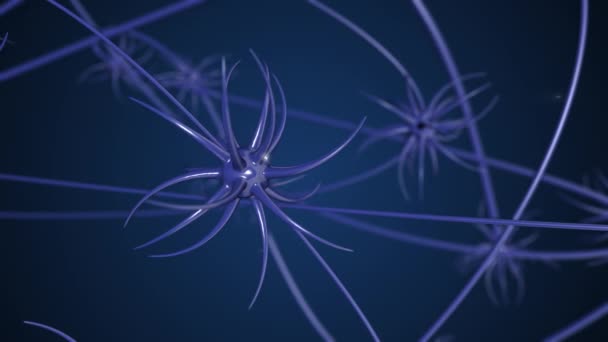 電気パルスとの相互接続ニューロンの4kビデオ. — ストック動画