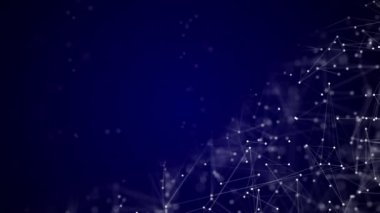 Bağlı çizgi ve noktalarla soyut pleksus arkaplanının 4k videosu.