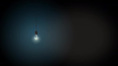Ampul simgesinin 4k videosu koyu arkaplanda izole edildi.