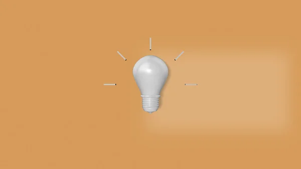 3d rendering of light bulb icon with rays emanating from it. — Stock Photo, Image