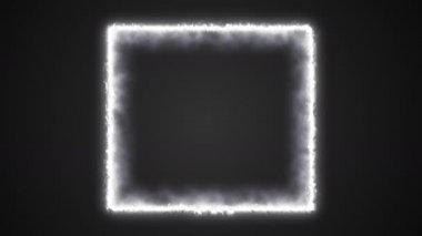 Koyu arkaplanda parlak efektlere sahip neon kare kare 4k video.