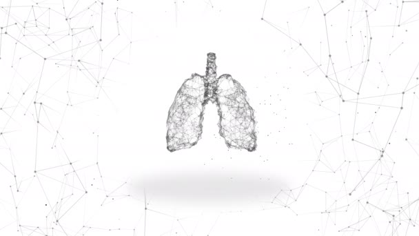 4k video del dibujo de un órgano pulmonar humano. — Vídeo de stock