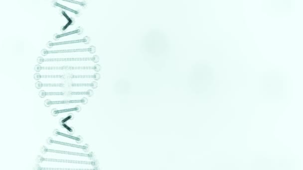 Distorted replica of a spinning DNA on a white background. — Stock Video