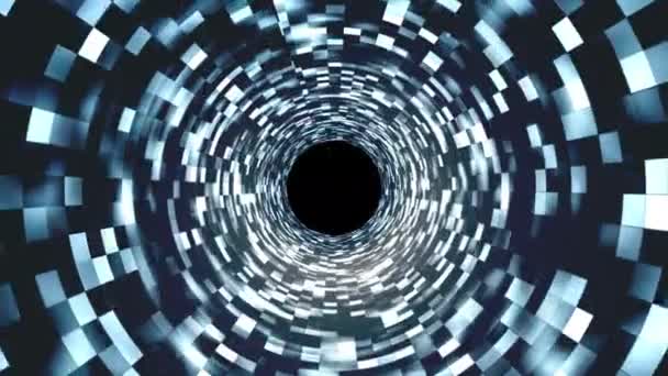 4k video abstraktního prázdného zářícího tunelu. — Stock video