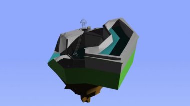 Düşük çokgen geometrik doğa adalarının 4k videosu.