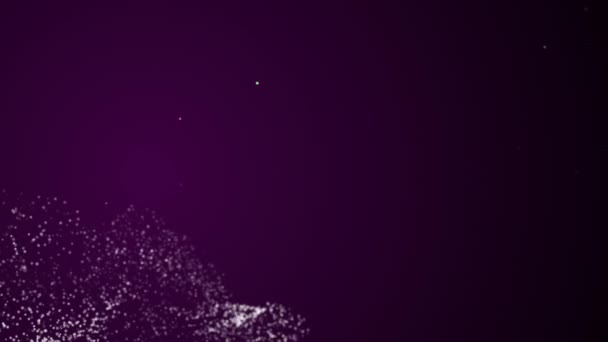 4k视频中，紫色背景，旋转的白色抽象闪光. — 图库视频影像