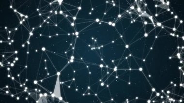 Bağlı hücreler ve 4k video bağlantıları ile ağ plexus arkaplanı.