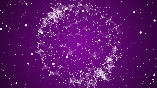 Plexus purpurowe tło świata z połączonymi kropkami i liniami wideo 4k. — Wideo stockowe