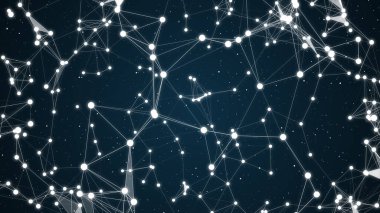 Bağlı hücrelere sahip ağ pleksus arkaplanı 3d oluşturma özelliği.