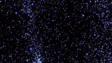 Siyah arkaplandaki beyaz küçük parçacıkların küresi.