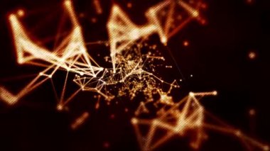 Siyah arkaplanda turuncu pleksus parçacıkları.