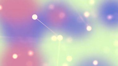 Pleksus parçacıkları ile renkli bulanık arkaplan.