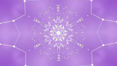 Plexus parçacıkları tüneli ile Pastel mor arkaplan.