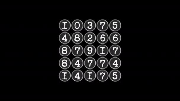 Cuadrado de círculos con los números cambiantes en vídeo 4k. — Vídeos de Stock