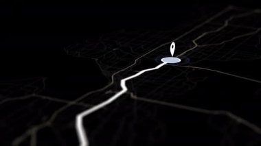 4k video içinde GPS navigatörü ile siyah arkaplan.