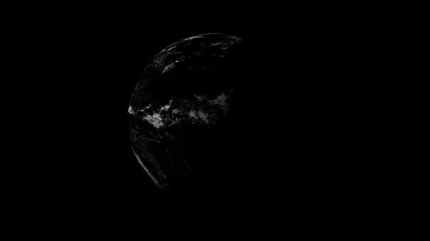 Spinning Earth globe árnyék fekete háttér 4k videó. — Stock videók