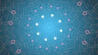 4k video içerisindeki mavi renkli teknolojik güvenlik sistemi.