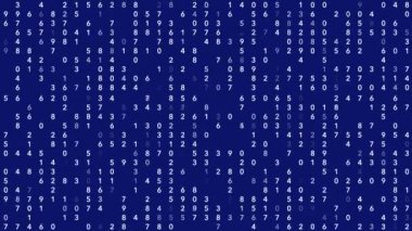4k videosunda mavi arkaplanda numaralar değiştiriliyor.