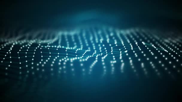 Vidéo 4k de fond bleu abstrait avec une onde dynamique.