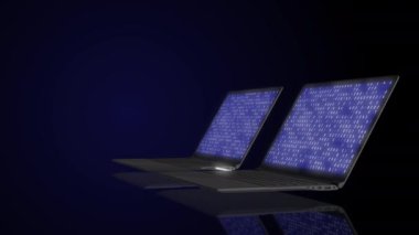 İnternet bağlantısı ile yerel bilgisayar ağı yapı iletişiminin 4k videosu.