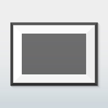 Yatay montaj siyah çerçeve mocku