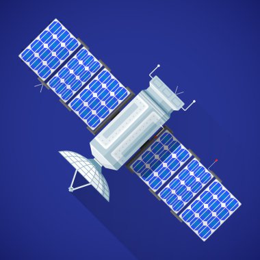 colorful space satellite broadcast antenna illustratio clipart