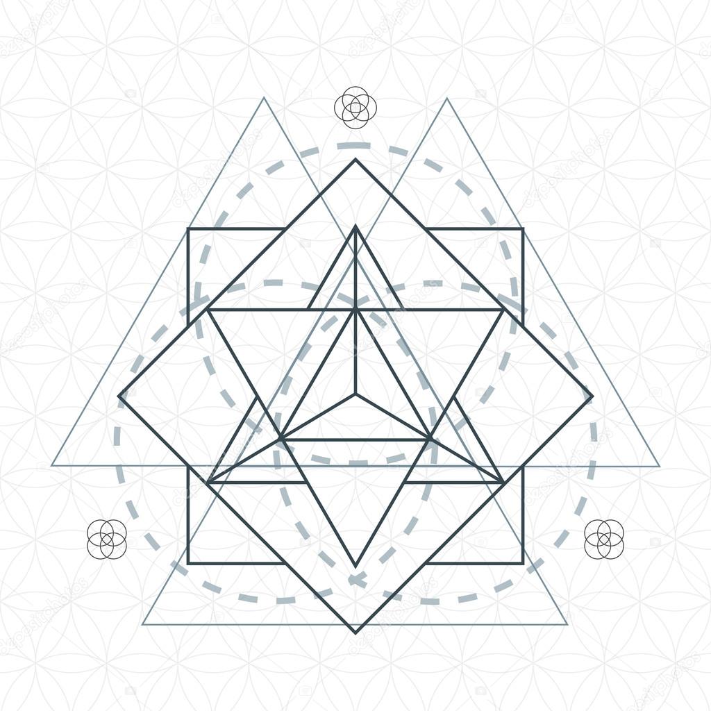 merkaba outline flower of life sacred geometr