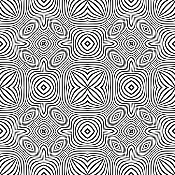 Optical art abstract striped seamless deco patter — Stock Vector