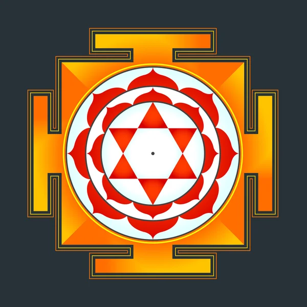 Colorido Bhuvaneshwari yantra illustratio —  Vetores de Stock