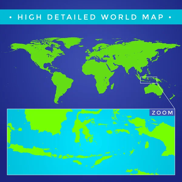 Vector alto mundo detallado ma — Archivo Imágenes Vectoriales