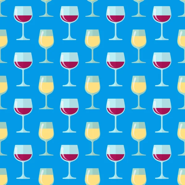 Plat verres à vin blanc et rouge sans couture patter — Image vectorielle