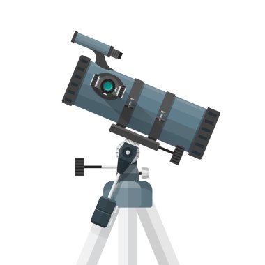 vektör düz reflecting telescope illustratio